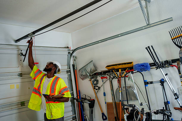 Professional Garage Door technician working in Riverbank, CA